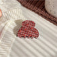 Beau plaid strawberry print hair claw clip displayed with matching accessories