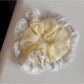 Gifty - Plaid Lace Trim Pleated Fabric Scrunchie