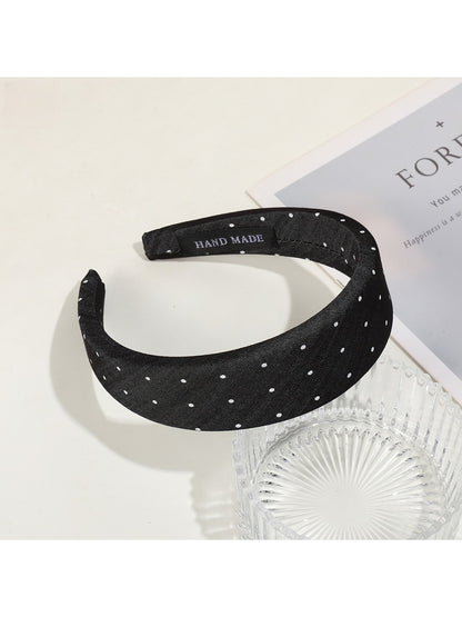 Gifty - Polka Dot Pleated Fabric Wide Edge Headband