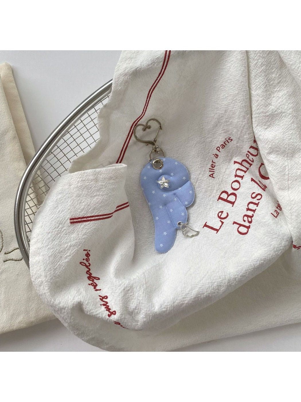 Keypus - Retro Polka Dot Wing Bag Charm Keychain
