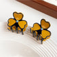 Beau - Acetate Three Petal Flower Alloy Claw Clip