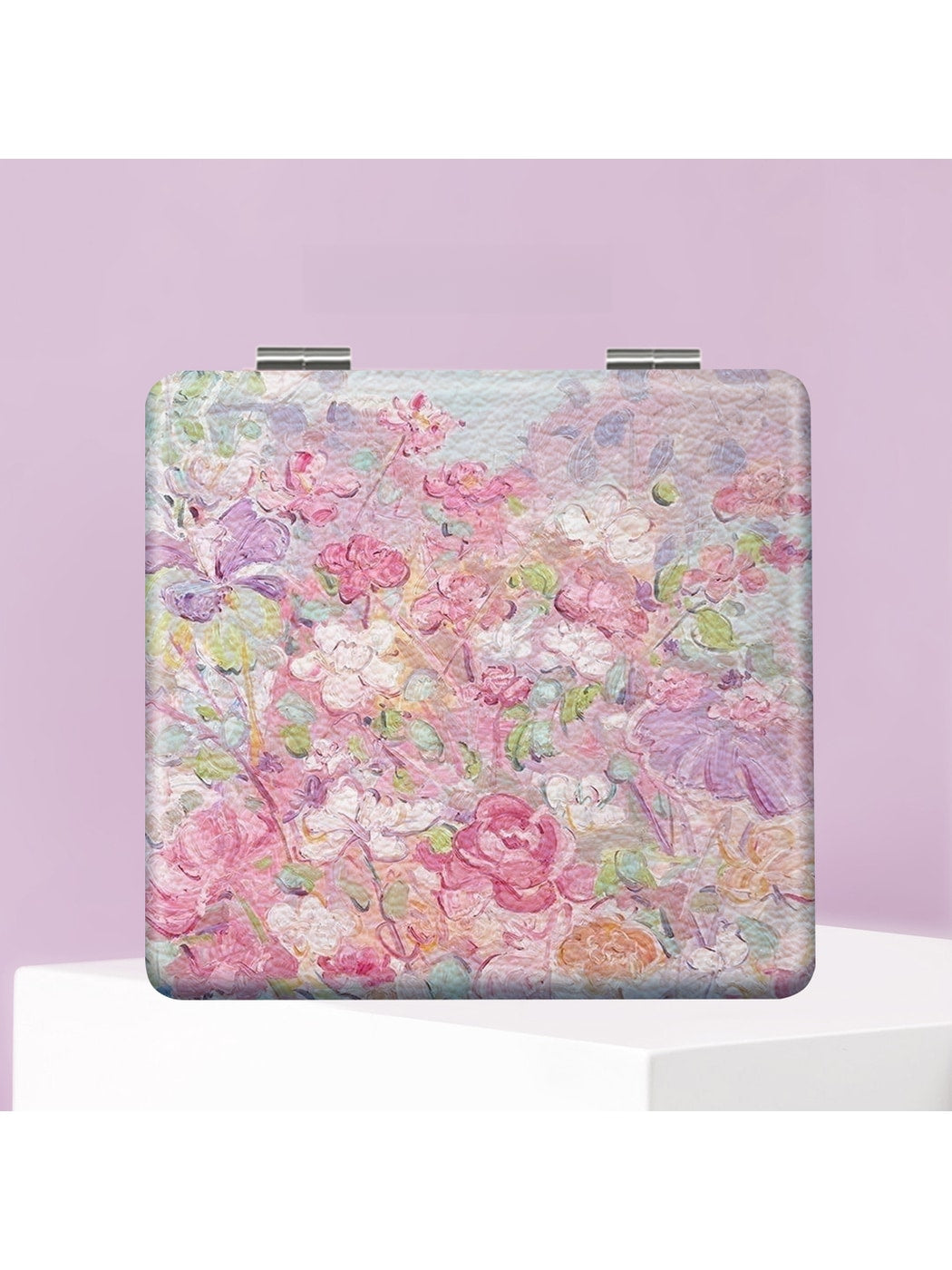 Mirroray - Square Floral Pattern Foldable Compact Mirror