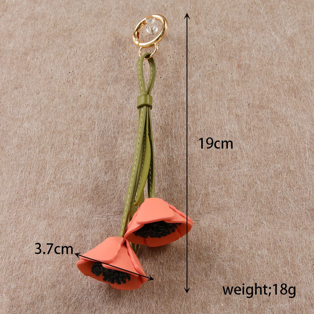 Keypus - Flower Pendant PU Keychain