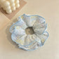 Gifty - Floral Lace Trim Ruffle Edge Fabric Scrunchie