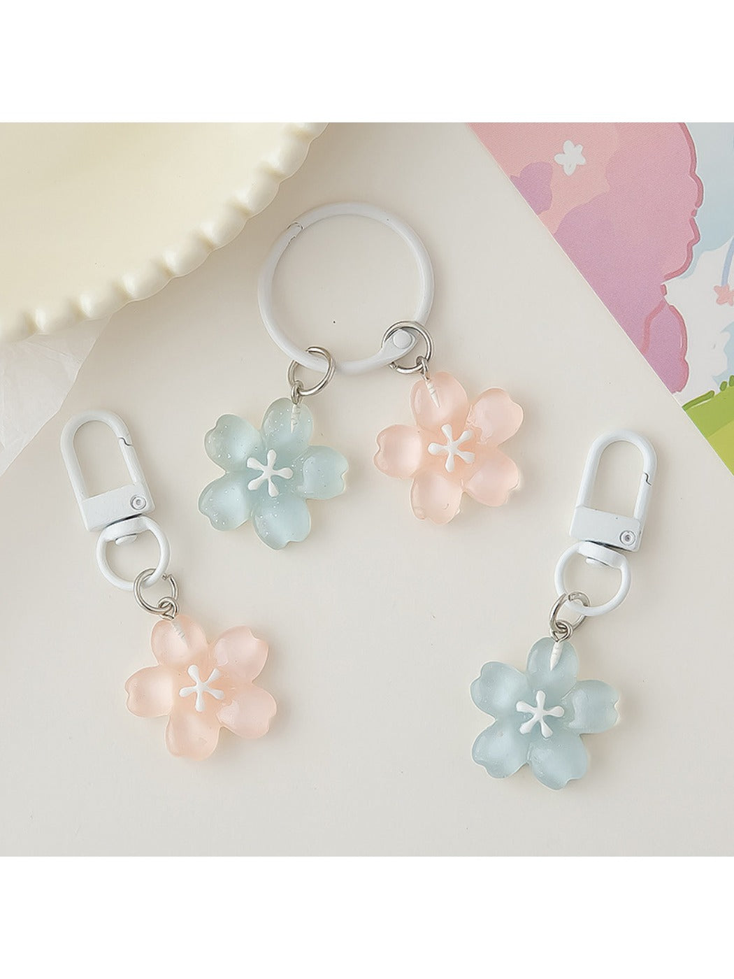Keypus - Cherry Blossom-Shaped Pendant Keychain