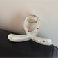 Beau - White Geometric Hair Claw Clip