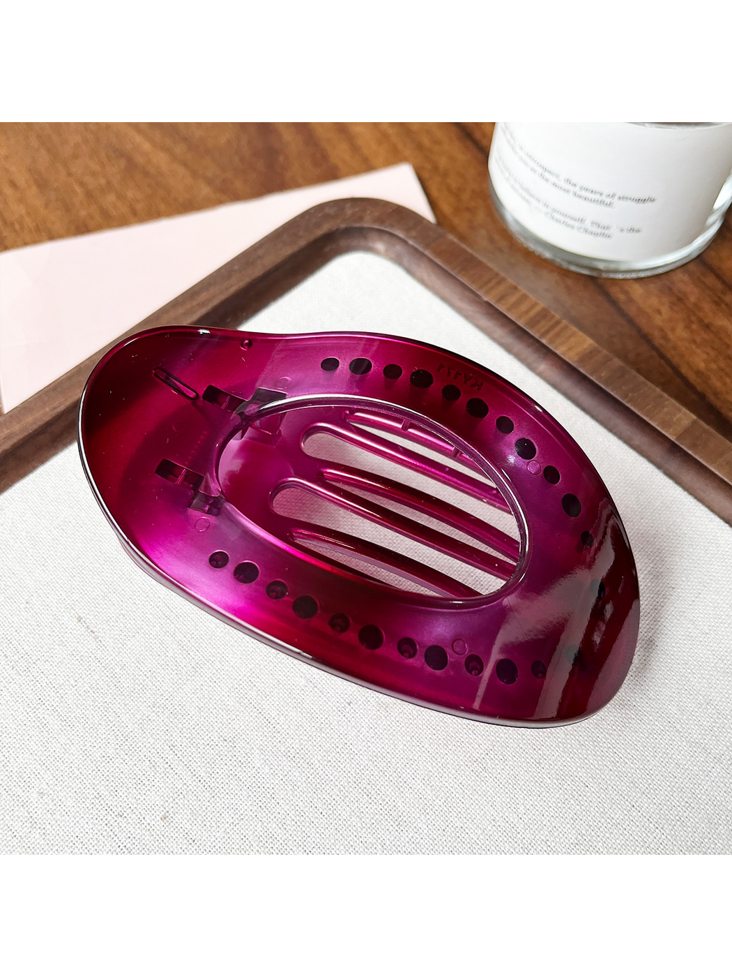 Beau - PC Bow Accent Geometric Ring Hair Claw Clip