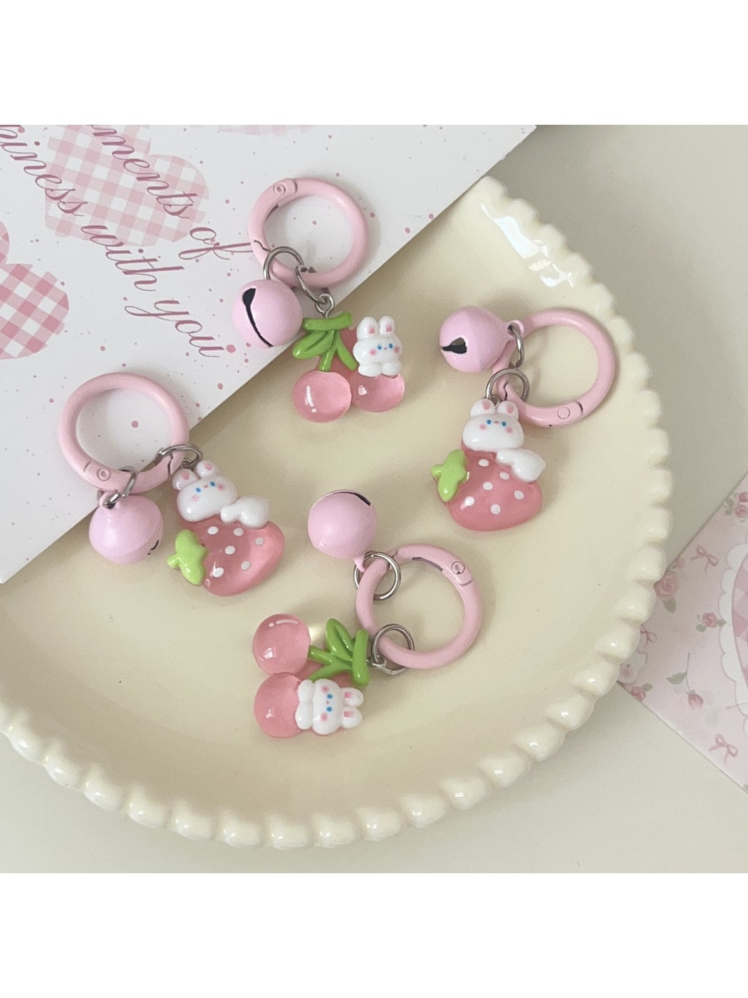 Keypus - Cute Cartoon Rabbit Fruit Bag Charm Keychain