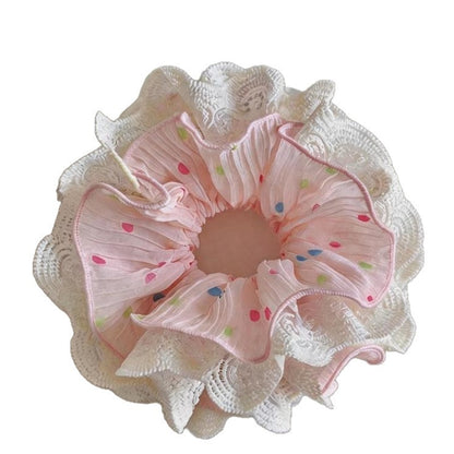 Gifty - Sweet Style Pleated Polka Dot Scrunchie