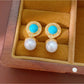 Earedge - Retro Geometric Bead Drop Stud Earrings