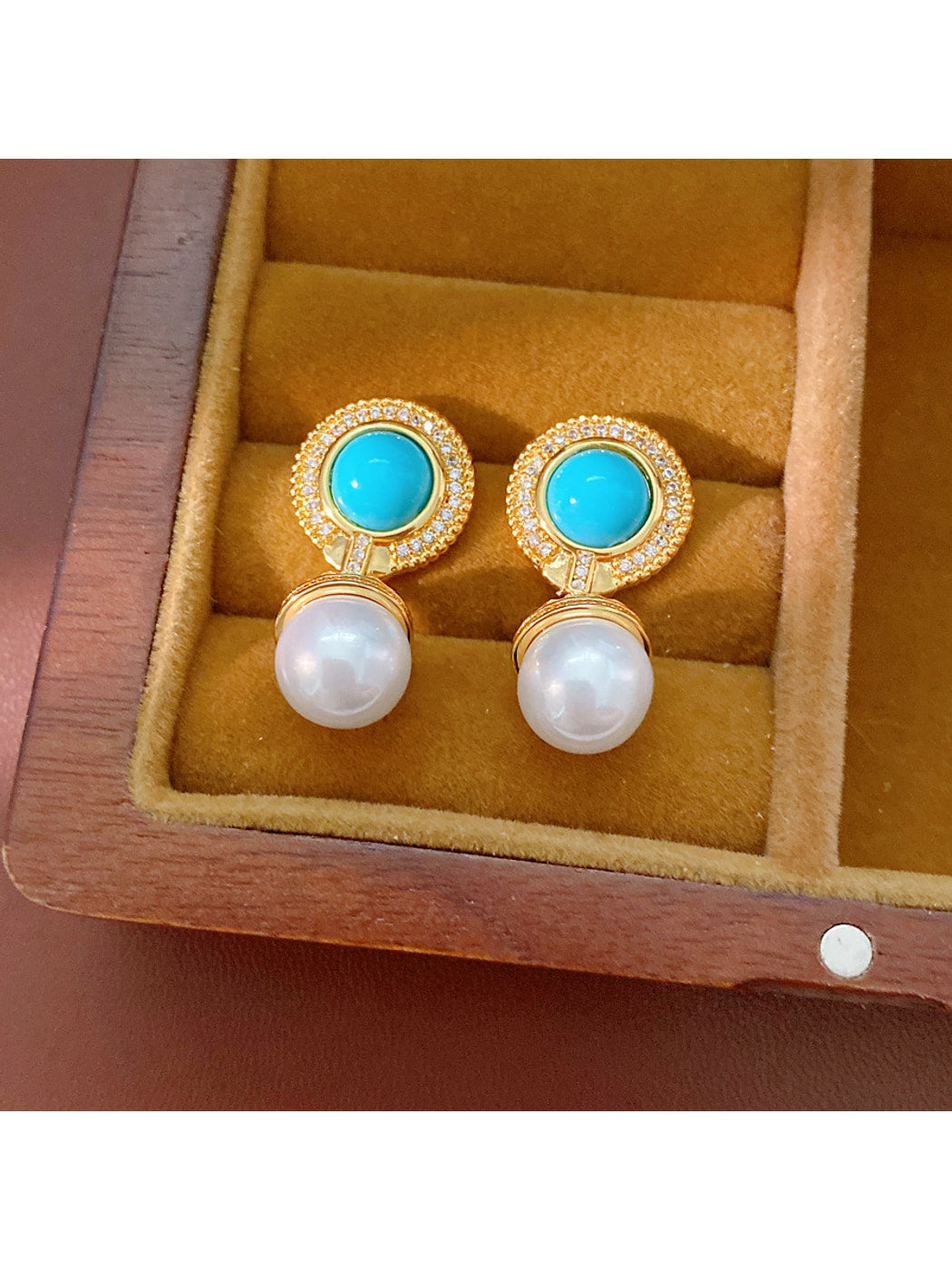 Earedge - Retro Geometric Bead Drop Stud Earrings