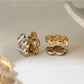 Earedge - Five-Petal Color-Block Flower Earrings