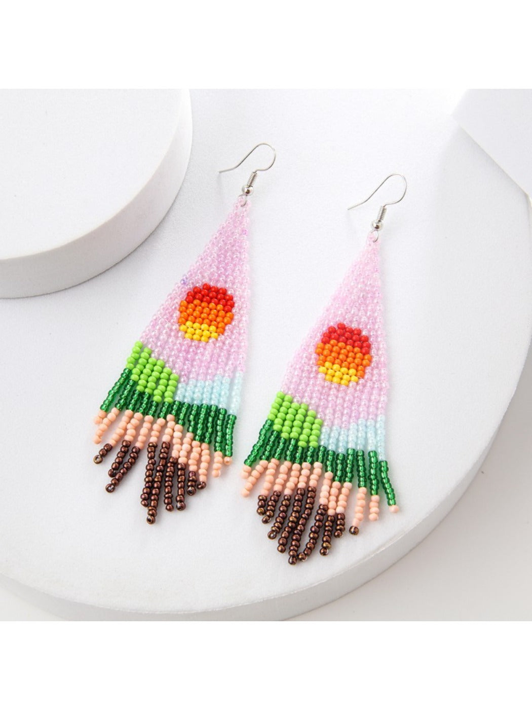 Earedge - Sunrise Landscape Tassel Earrings
