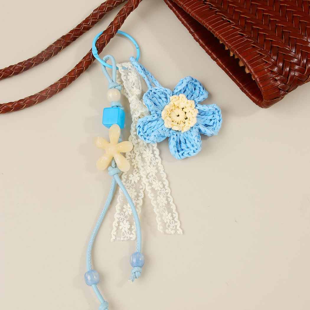 Keypus - Bohemian Floral Bead Bag Pendant Keychain