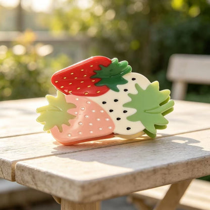 Beau - Sweet Strawberry Acetate Claw Clip