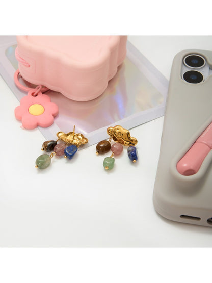 Earedge - Colorful Cloud Shaped Tassel Earrings