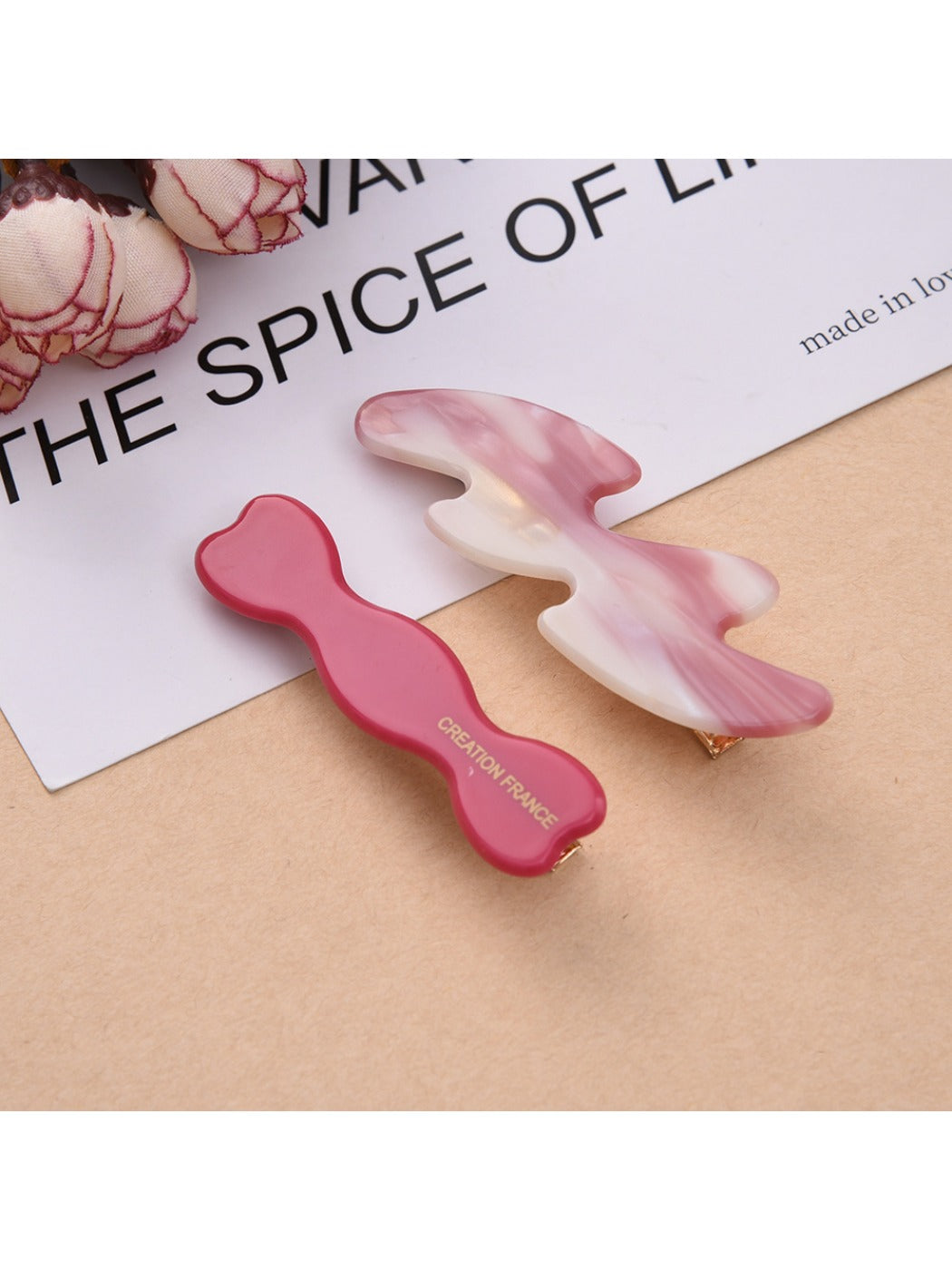 Beau - Acetate Wavy Pattern Hair Clip Set
