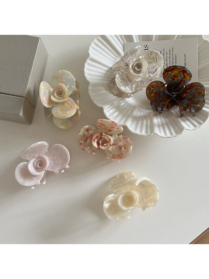 Beau - Minimalist Camellia Shaped Hair Claw Clip
