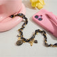 Earedge - Floral Patterned Cord And Chain Necklace