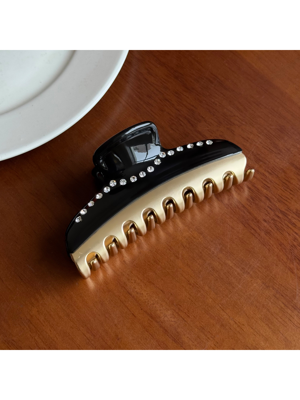 Beau - Vintage Acetate Line Detail Claw Clip