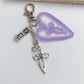 Keypus - Heart Pendant Bow Detail Bag Charm Keychain