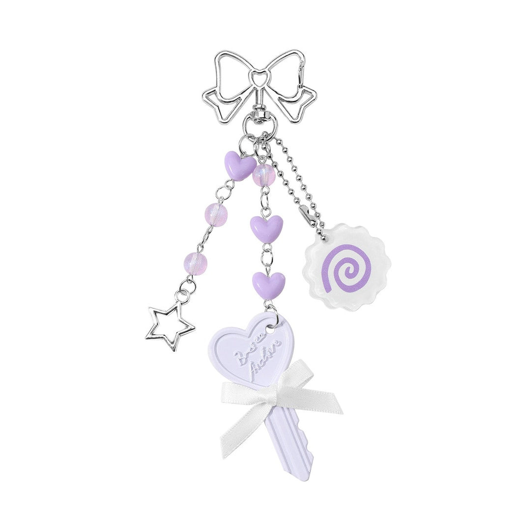 Keypus - Sweet Purple Heart and Key Keychain