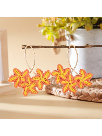 Earedge Sweet Flower Shaped Drop Earrings displayed alongside matching jewelry pieces