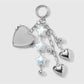 Keypus - Silver Tone Heart Mirror Charm Chain Keychain