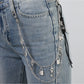 Keypus - Silver Tone Key and Lock Charm Chain Keychain