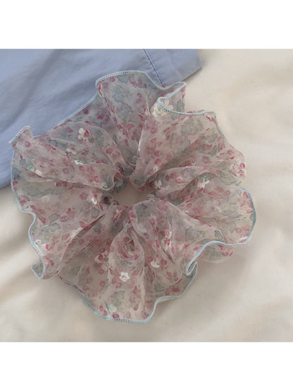 Gifty - Floral Print Bubble Gauze Scrunchie