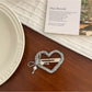 Beau - Heart Bow Beaded Front Hair Clip