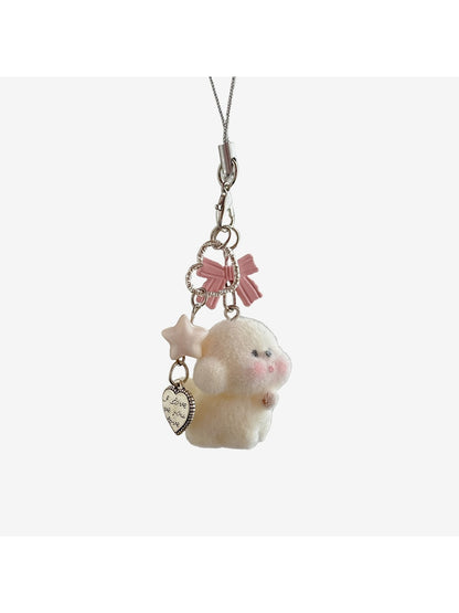 Keypus - Cartoon Dog Pendant Bow Key Ring Keychain