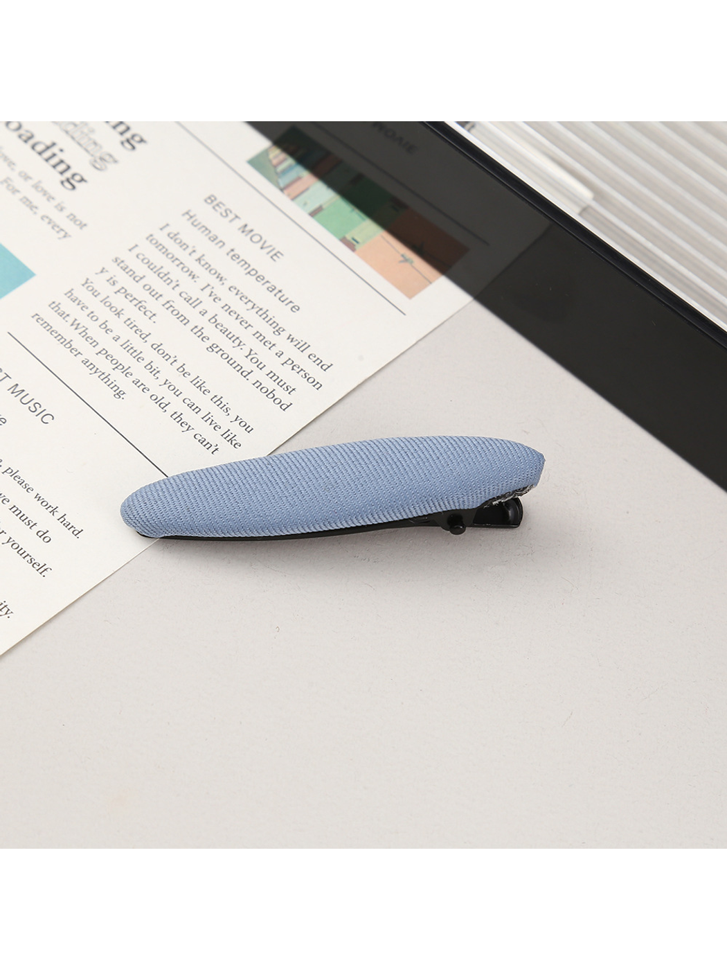 Beau - Solid Color Polyester Oval Hair Clip