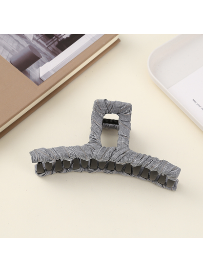 Beau - Pleated Geometric Fabric Claw Hair Clip