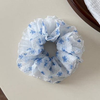 Gifty - Floral Double Layer Ruffle Scrunchie