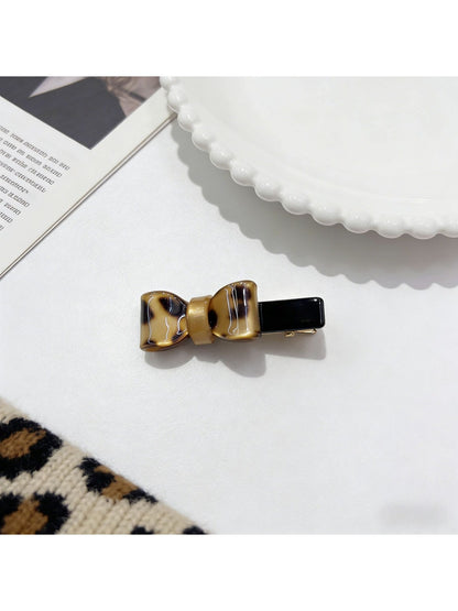Gifty - Leopard Print Bow Hair Clip Hair Tie