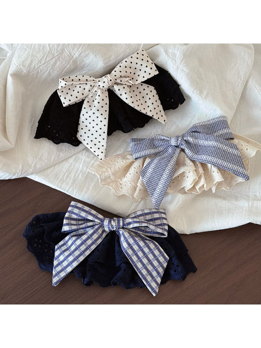 Beau - Irregular Lace Bow Design Hair Clip