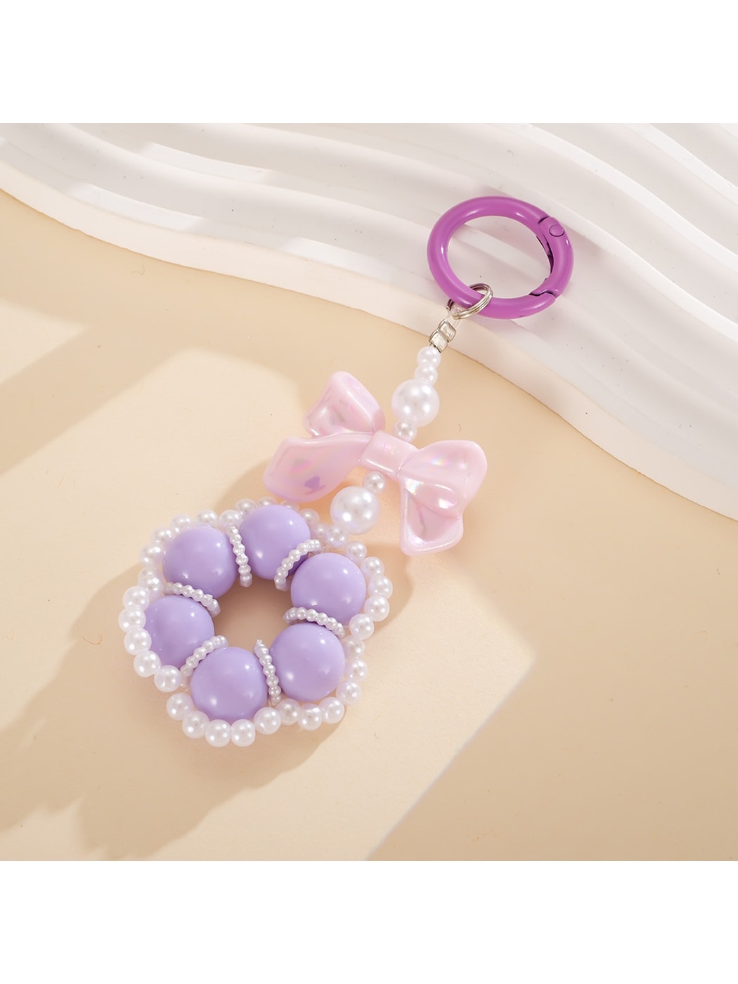 Keypus - Beaded Flower Bow Bag Charm Keychain