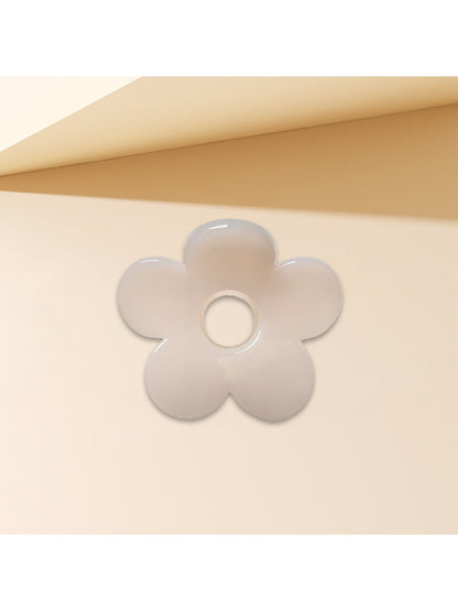 Beau - Chic Glossy Flower Shape Plastic Claw Clip
