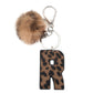 Keypus - Leopard Print Oil-Edged Letter Keychain
