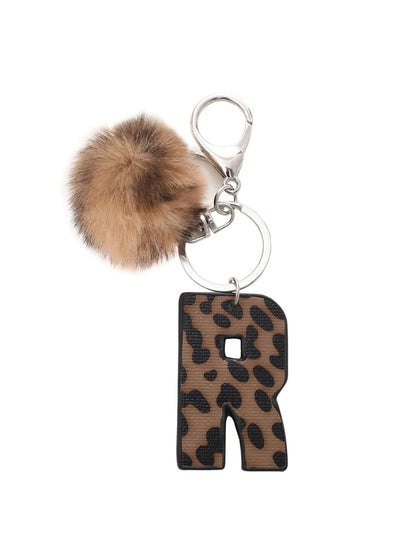 Keypus - Leopard Print Oil-Edged Letter Keychain