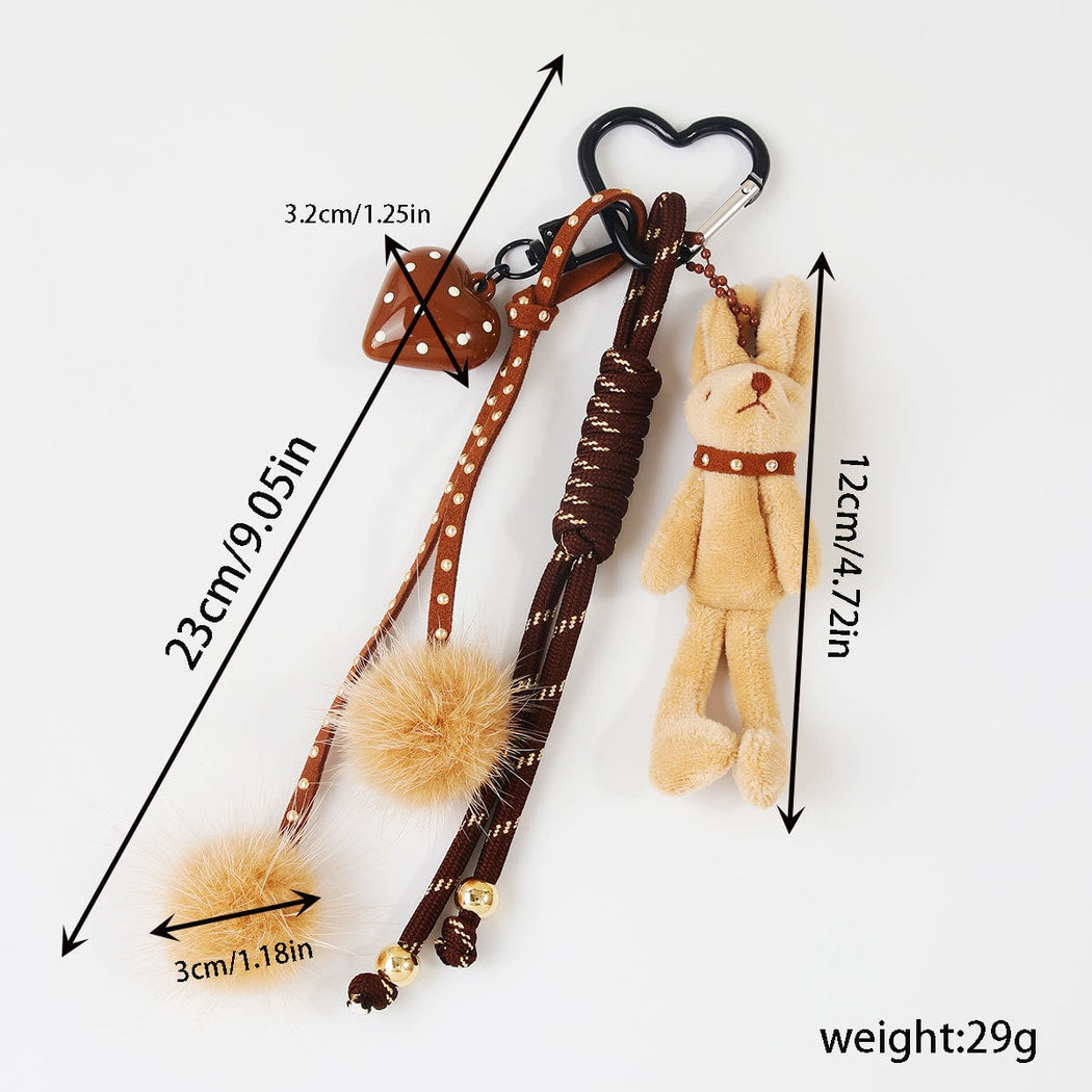Keypus - Cartoon Rabbit Heart Pendant Bag Charm Keychain