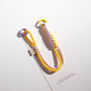Colorful twisted rope keychain with metal ring isolated on white