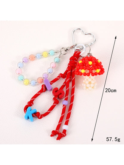 Keypus - Beaded Mushroom-Shaped Keychain