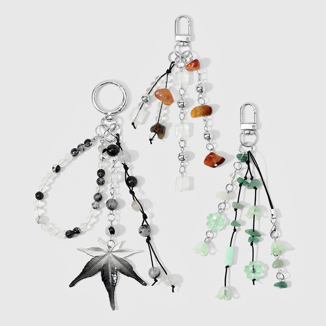 Keypus - Vintage Style Leaf and Beaded Keychain