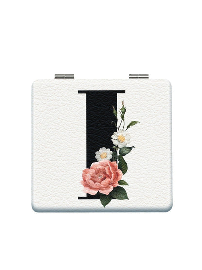 Mirroray - Floral Letter Print Folding Compact Mirror