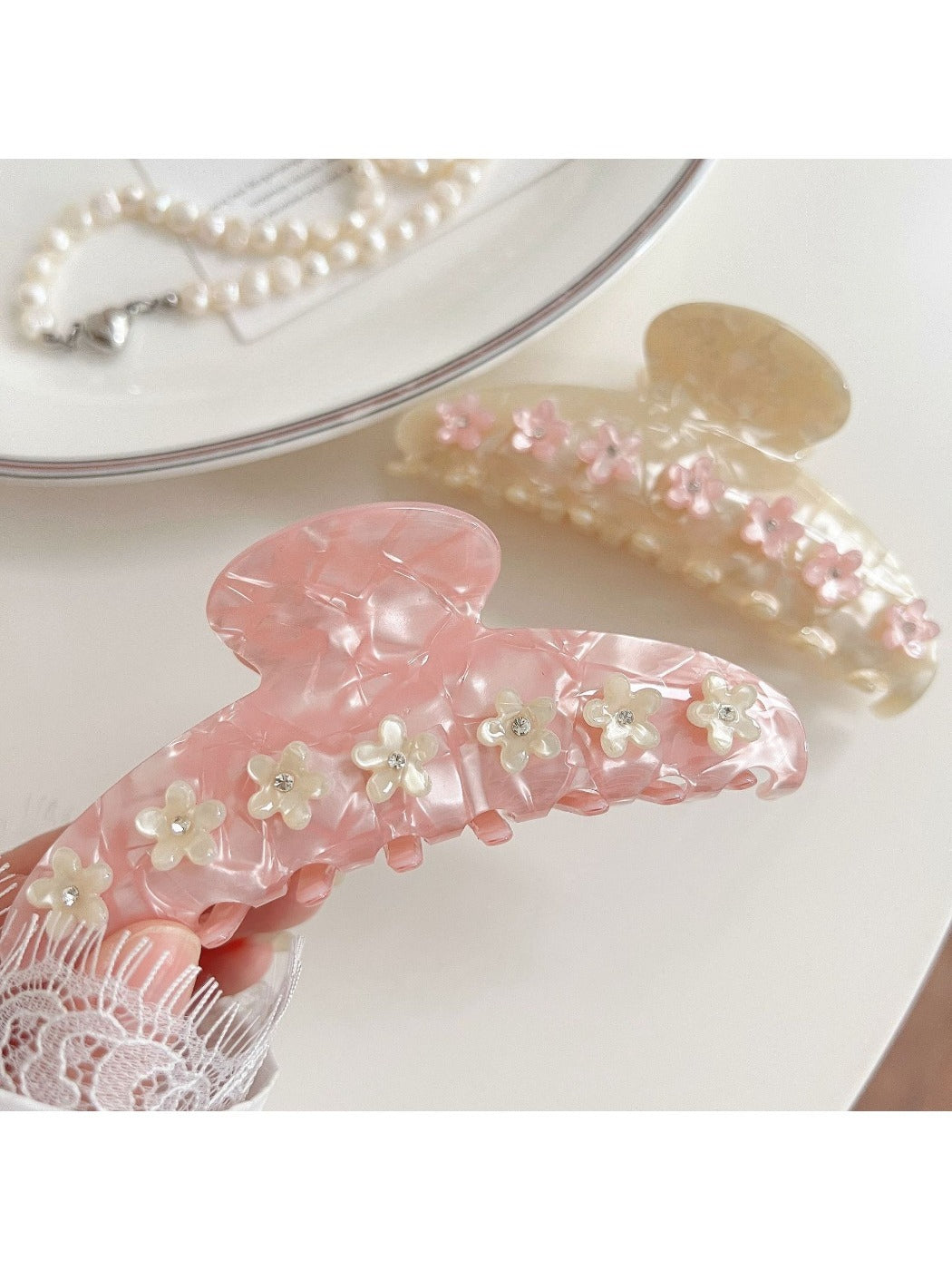 Beau - Cherry Blossom Pattern Updo Hair Clip