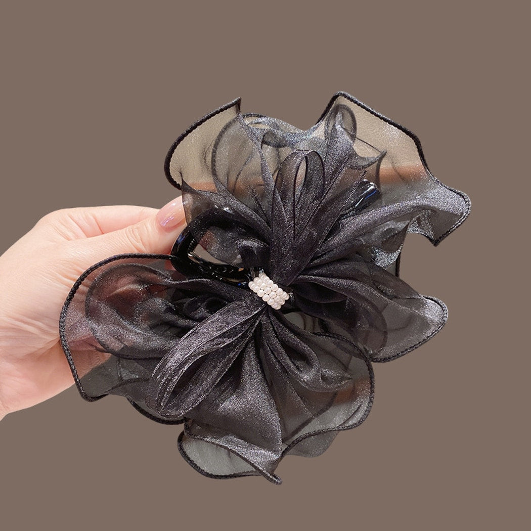 Beau - Decorative Organza Bow Hair Claw Clip