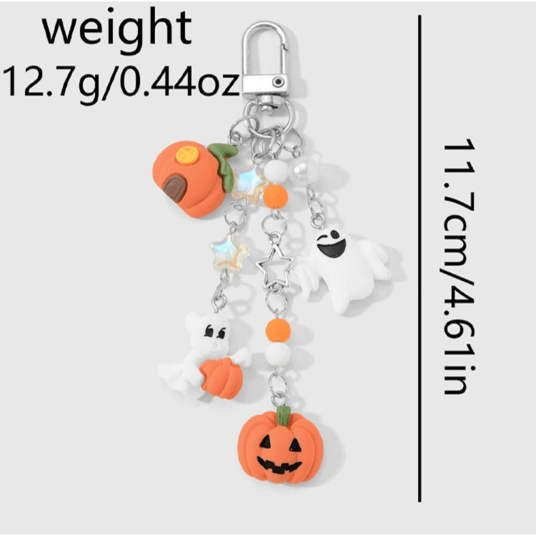 Keypus - Retro Halloween Pumpkin Ghost Keychain