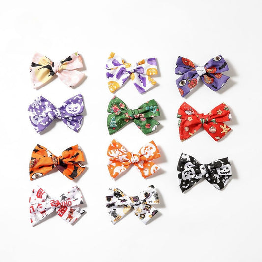 Beau - Halloween Theme Print Bow Hair Clip